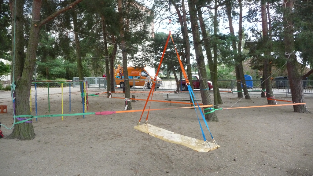 Aufbau Niederseilgarten